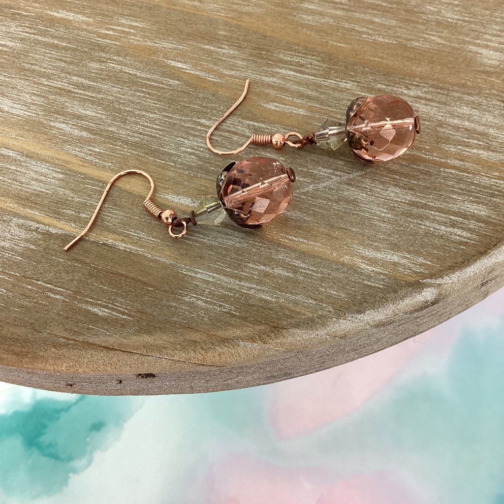 Pink Copper Earrings Nwt